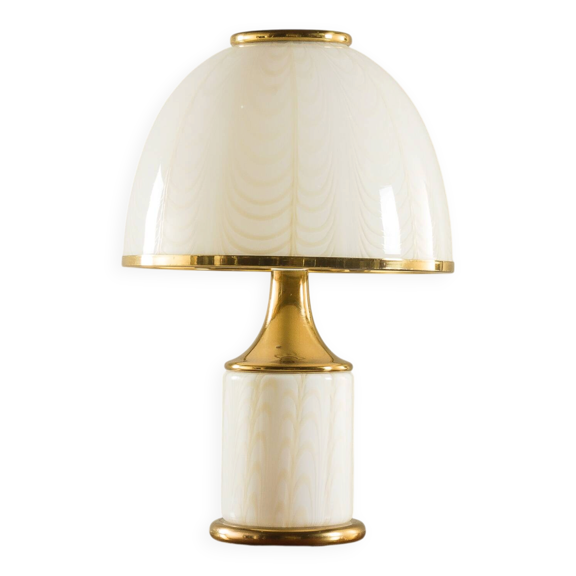 Rare lampe en verre Murano et laiton Romeo Rega, Italie années 1980