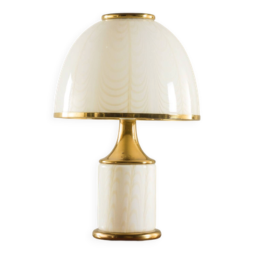 Rare lampe en verre Murano et laiton Romeo Rega, Italie années 1980