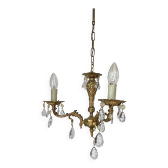 3-branch brass tassel chandelier