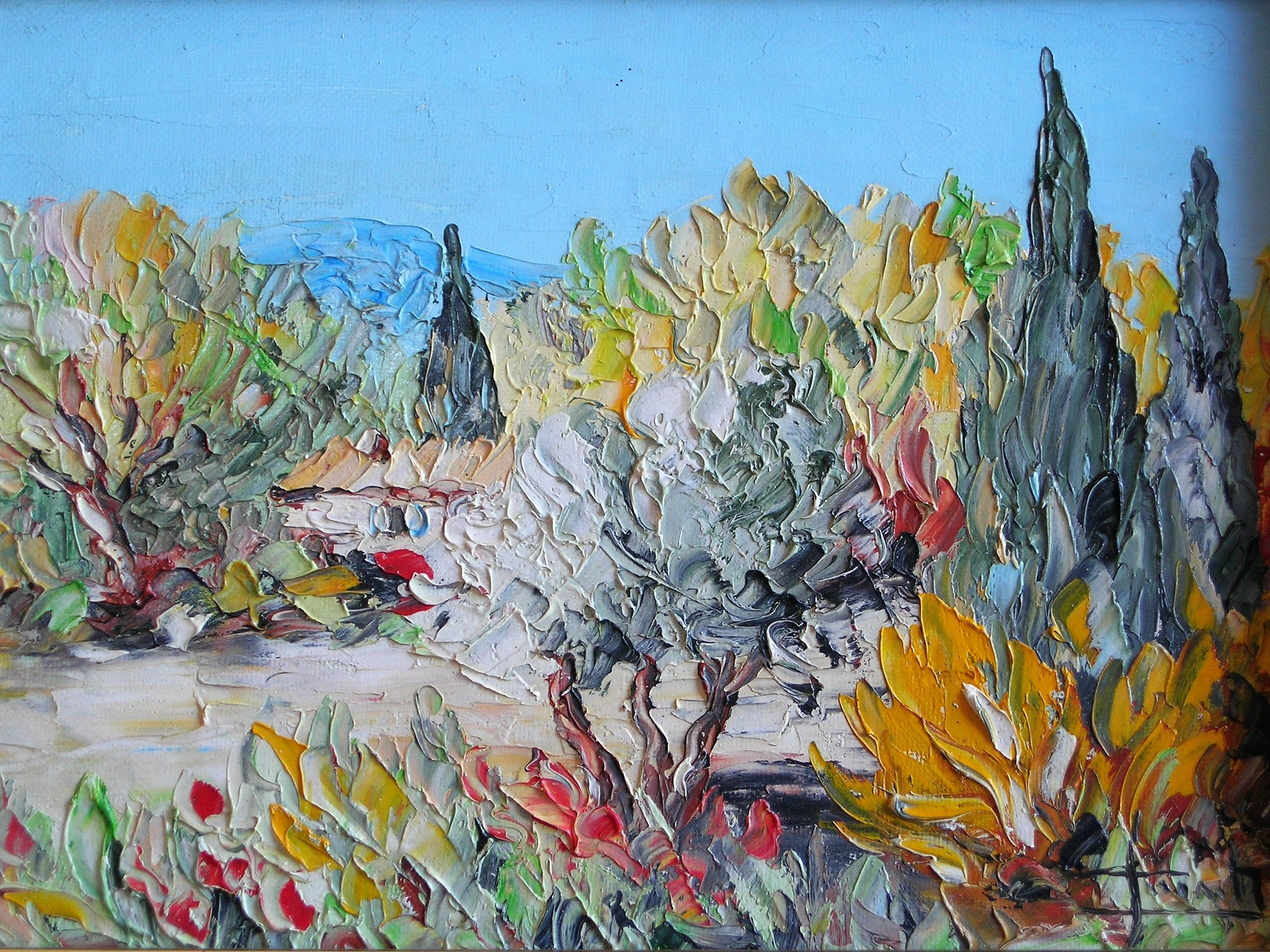 Mediterranean landscape oil on canvas (XXth)