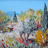 Mediterranean landscape oil on canvas (XXth)