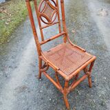 Chaise en rotin bambou cannage tressé en très bon état