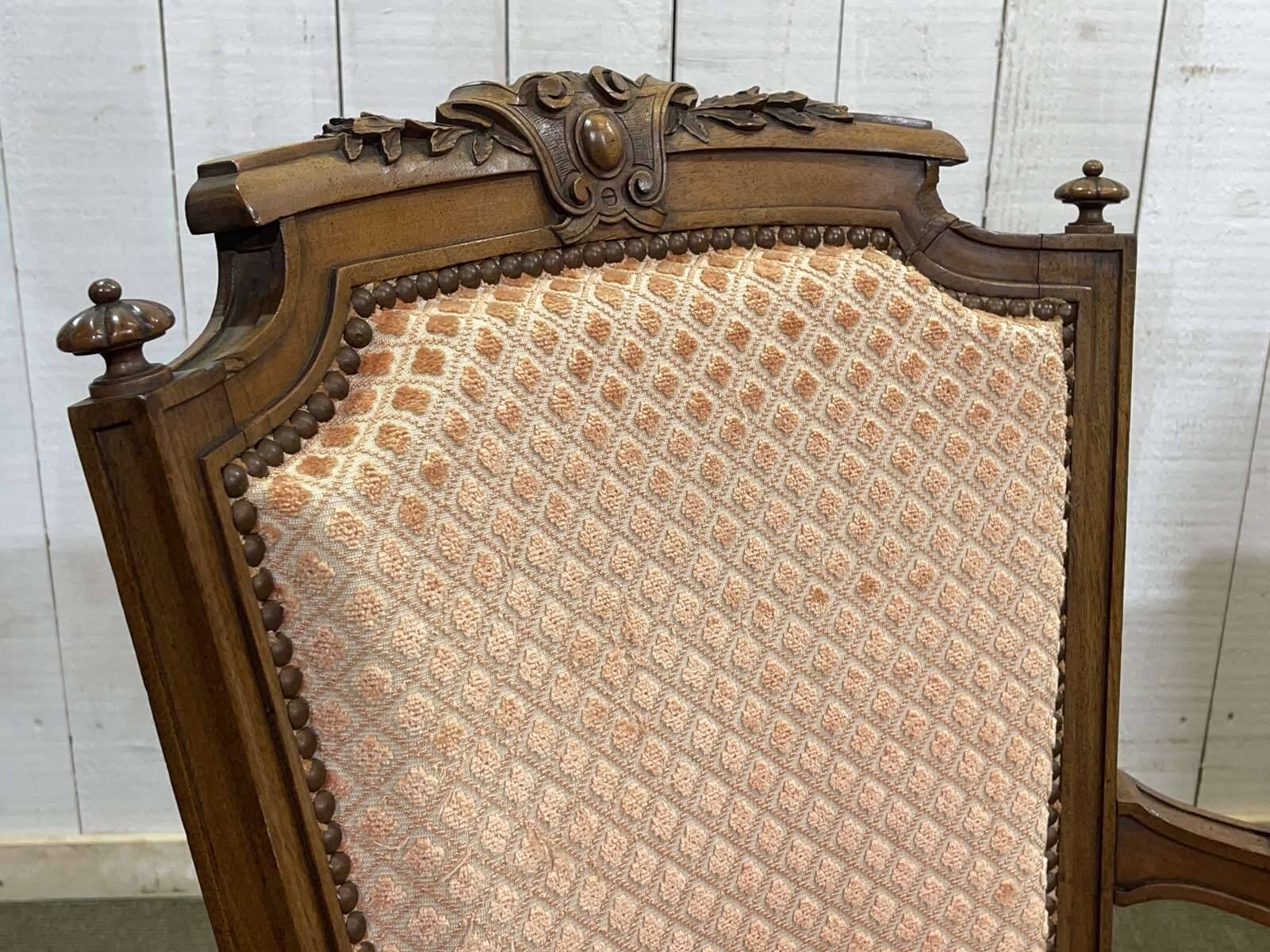 Pair of early 20th century Louis XVI armchairs in walnut