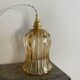 Pair of portable lamps with vintage amber glass globes