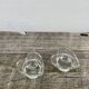 Pair of vintage glass heart candle holders