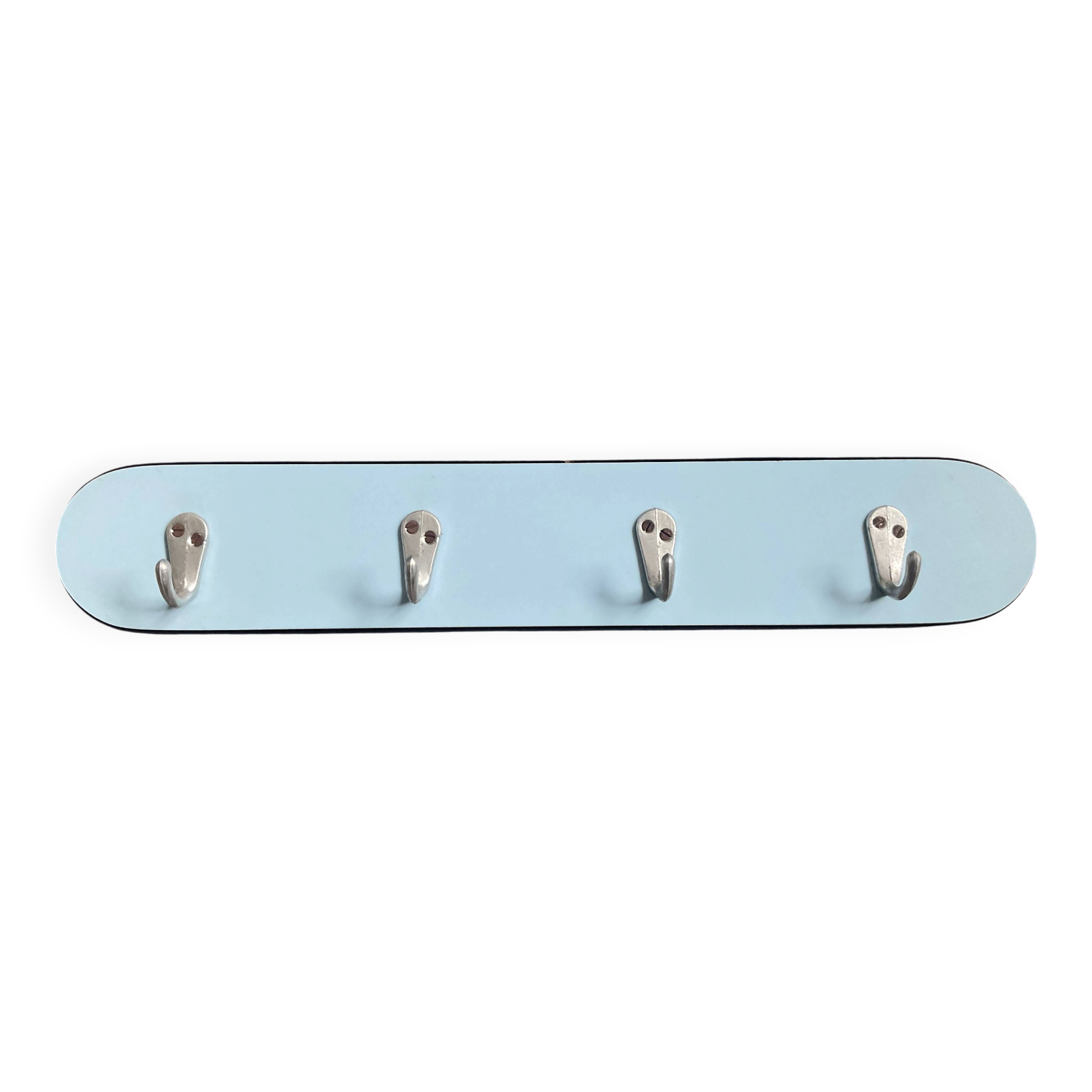 1960s towel rack in blue Formica