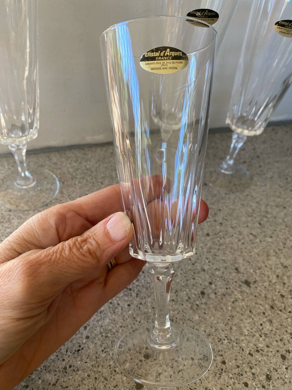 4 flûtes cristal d’Arques modèle Versailles