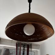 Large rattan pendant light from the 1970s.