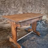 Antique trestle table in oak – France early 20th century – 110 cm