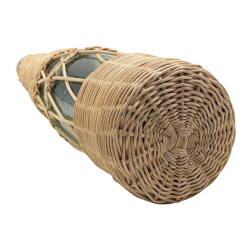 Two vintage bottles with wicker