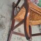 Armchair with gilded rye straw seat in solid walnut, Restoration period, circa 1820