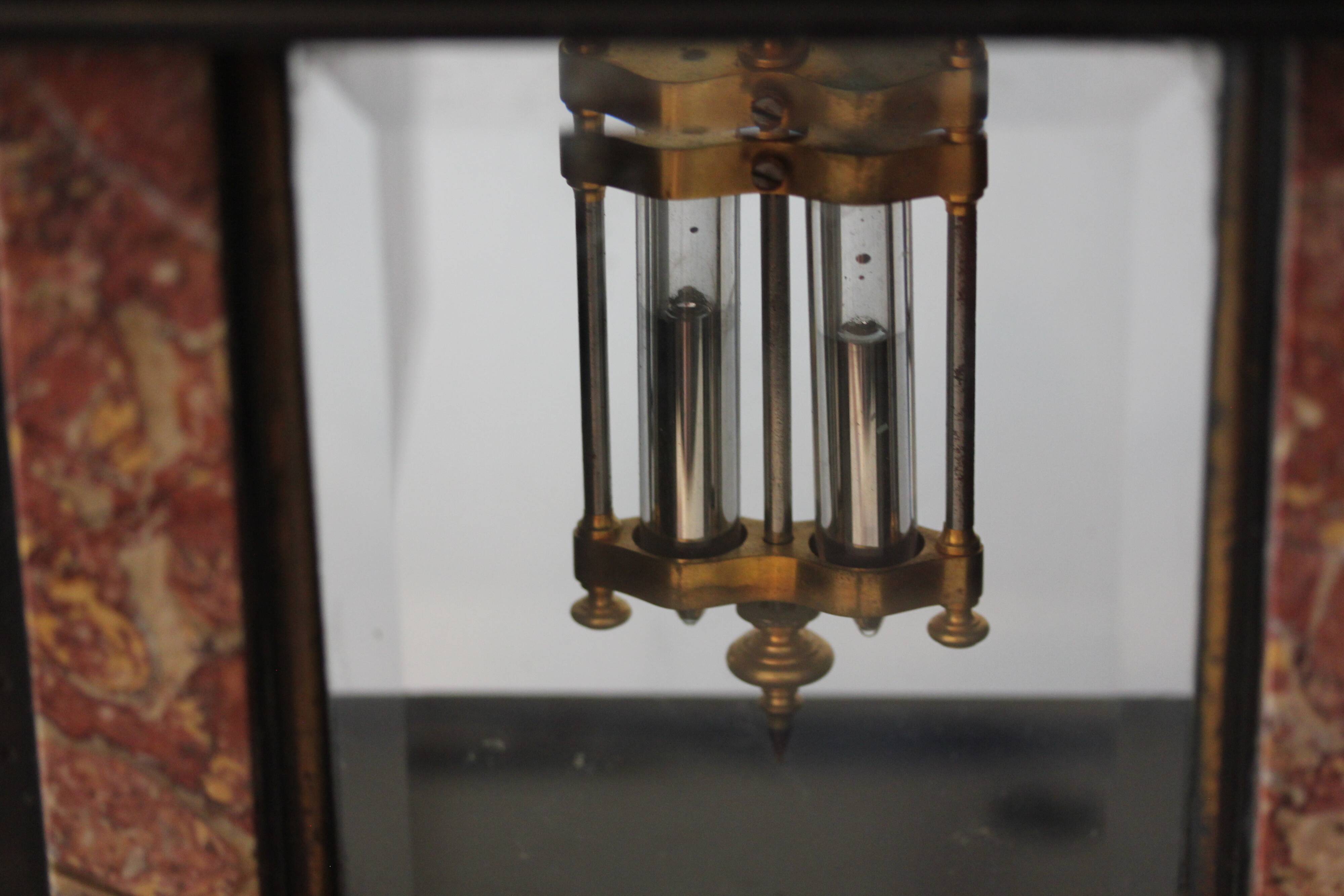 Old notary clock brocot movement and pendulum 2 bulbs 19th