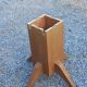 1950s round oak table, 2 heights, central quadripod leg