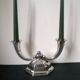 Art Deco silver metal candle holder - candlestick