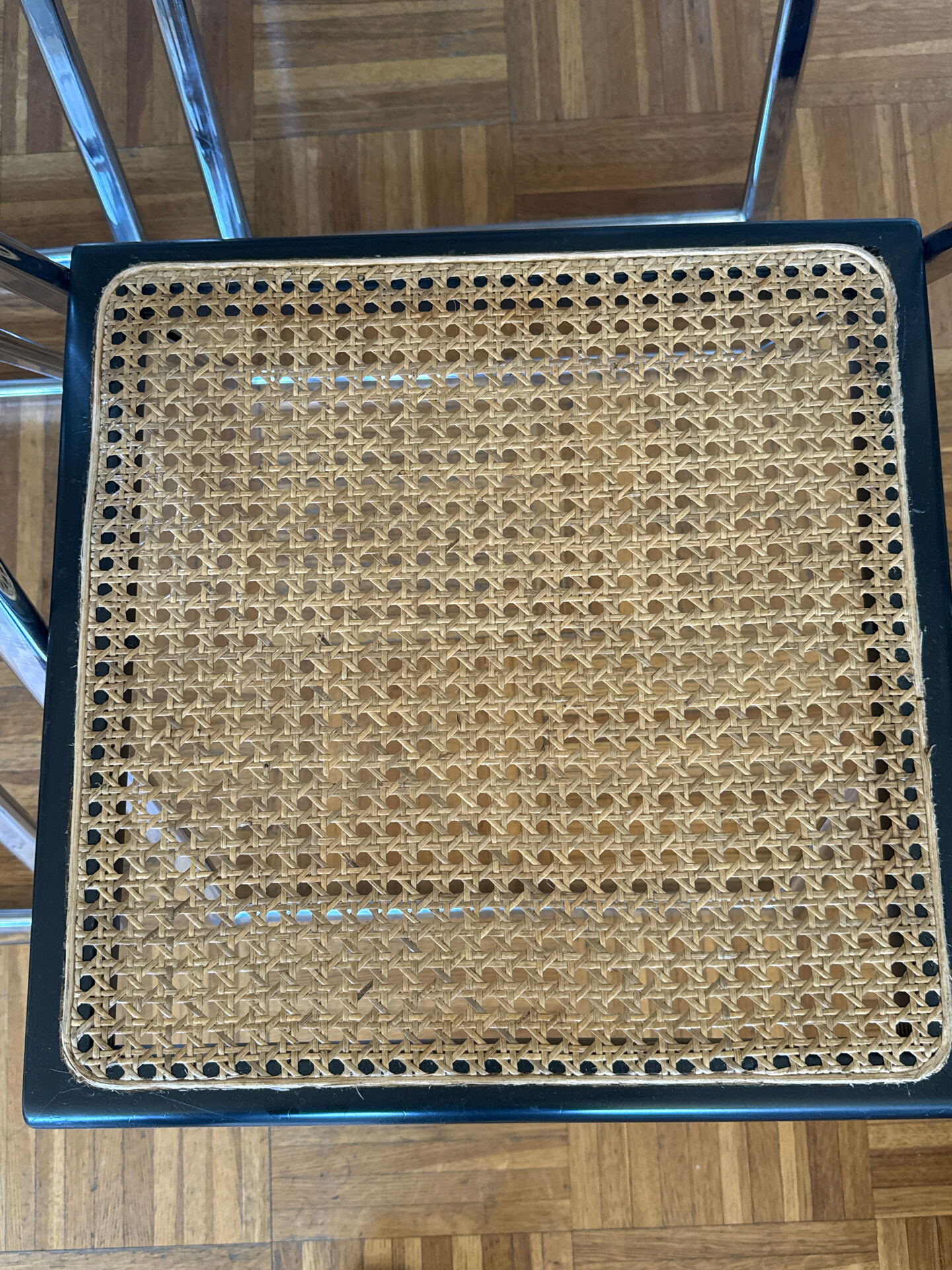Set of 4 Italian folding chairs with caning.