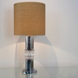 Crystal and Chrome Table Lamp by Kosta Boda
