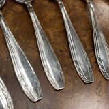 Set of 12 small silver-plated spoons in Art Deco style
