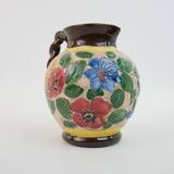 Vallauris Massier vase with flower motifs, signed under the base