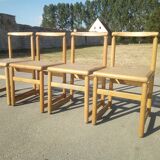 Series of 4 chairs with new canning