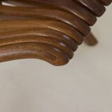 Handcrafted folding chair in solid wood (Iroko) vintage circa 1970.
