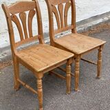2 chaises bois massif pin