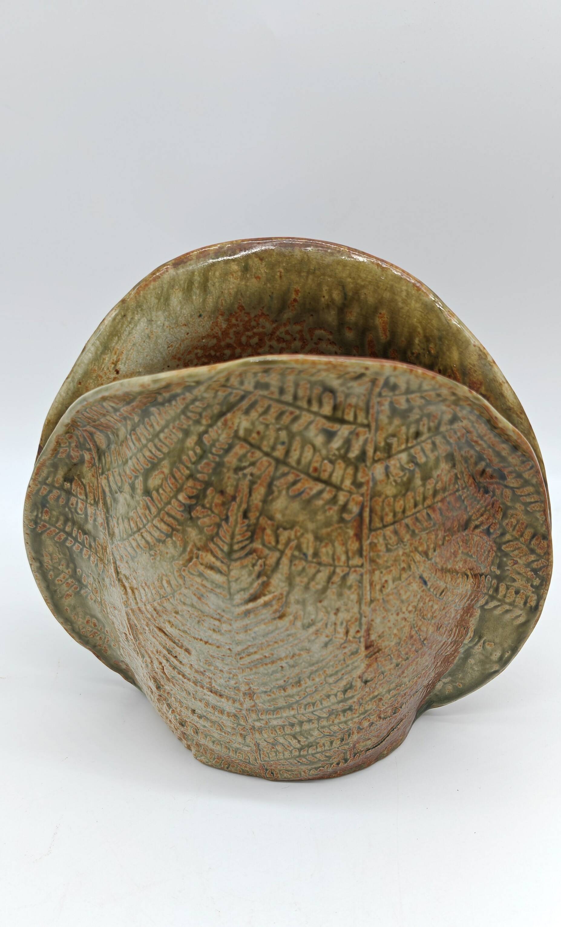 Fern vase in glazed stoneware by Chrislaine Bodin