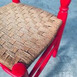 Set of Scandinavian Country Design Red Side Chairs, Sweden, 1960s