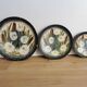 Vintage Hand-Painted Clay Plates: 1970s Yugoslavian Floral Wall Decor