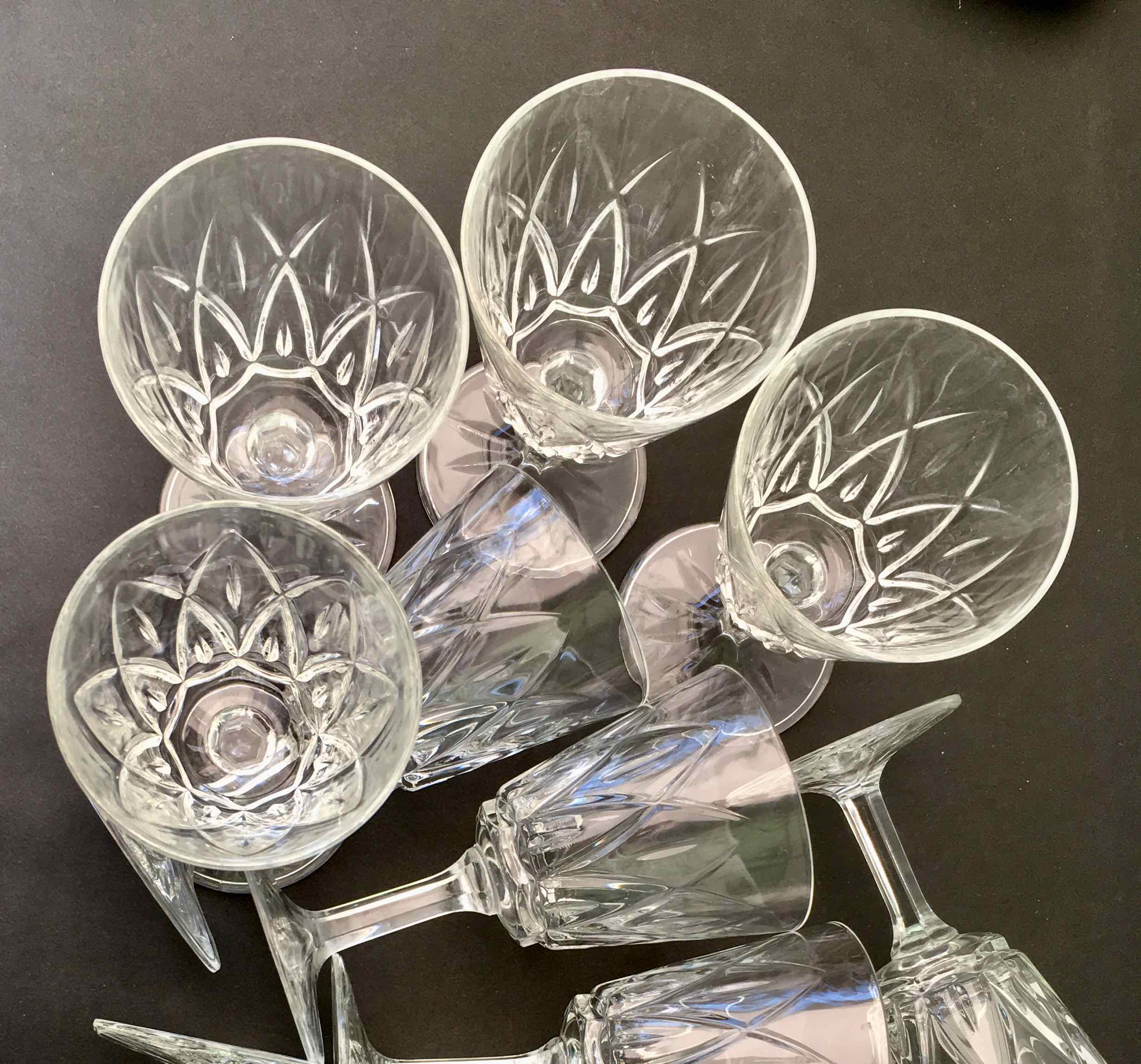 Set of 11 vintage wine glasses