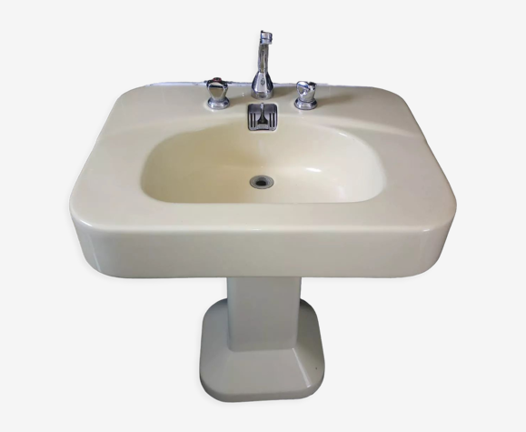 Lavabo vintage jaune