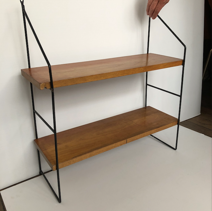 Vintage wall mount wood and metal