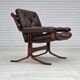 1970s, Norwegian armchair by Jon Hjortdal, furniture leather, bent wood.