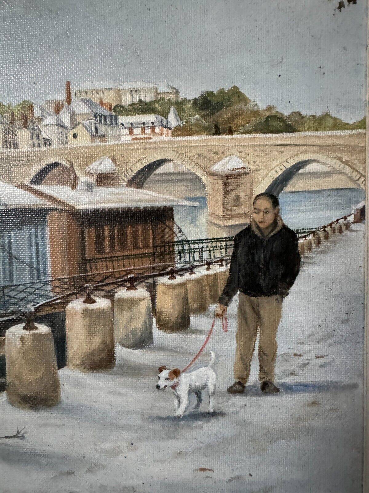 Oil on canvas by Lucien Cormier The Washhouse Boats Nantes 2009