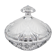 Polished striated crystal sugar bowl vintage leaves