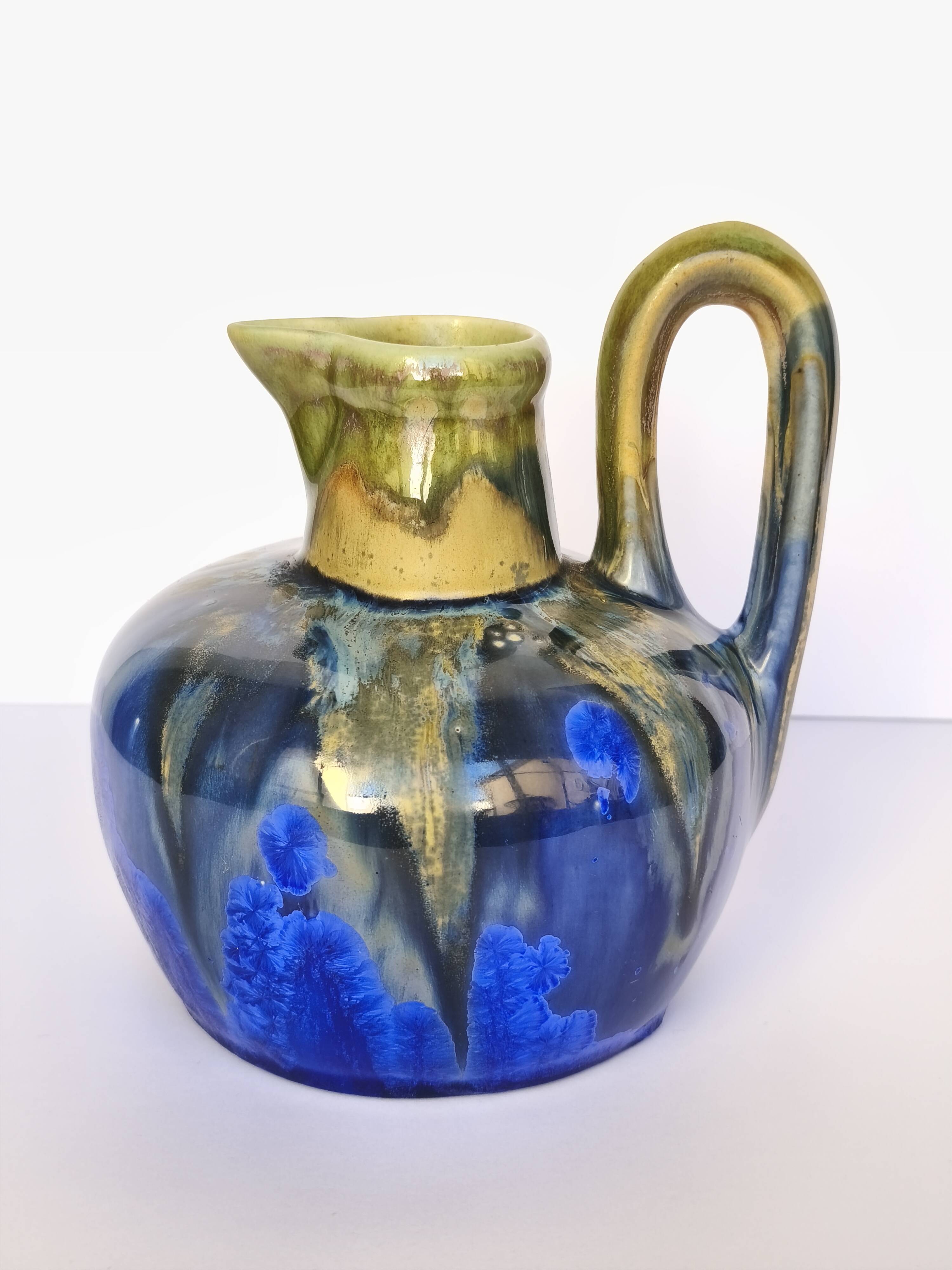 Ceramic Vase Gilbert Métainier (?) Iridescent Blue