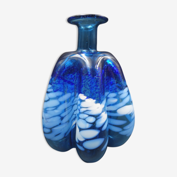 Blue glass vase and touches of white