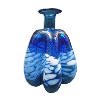Blue glass vase and touches of white