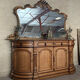 Half-moon shaped row sideboard napoleon iii era in speckled maple