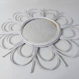 Vintage rattan sun mirror