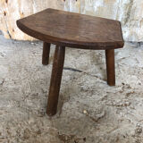 Old vintage wooden tripod milking stool