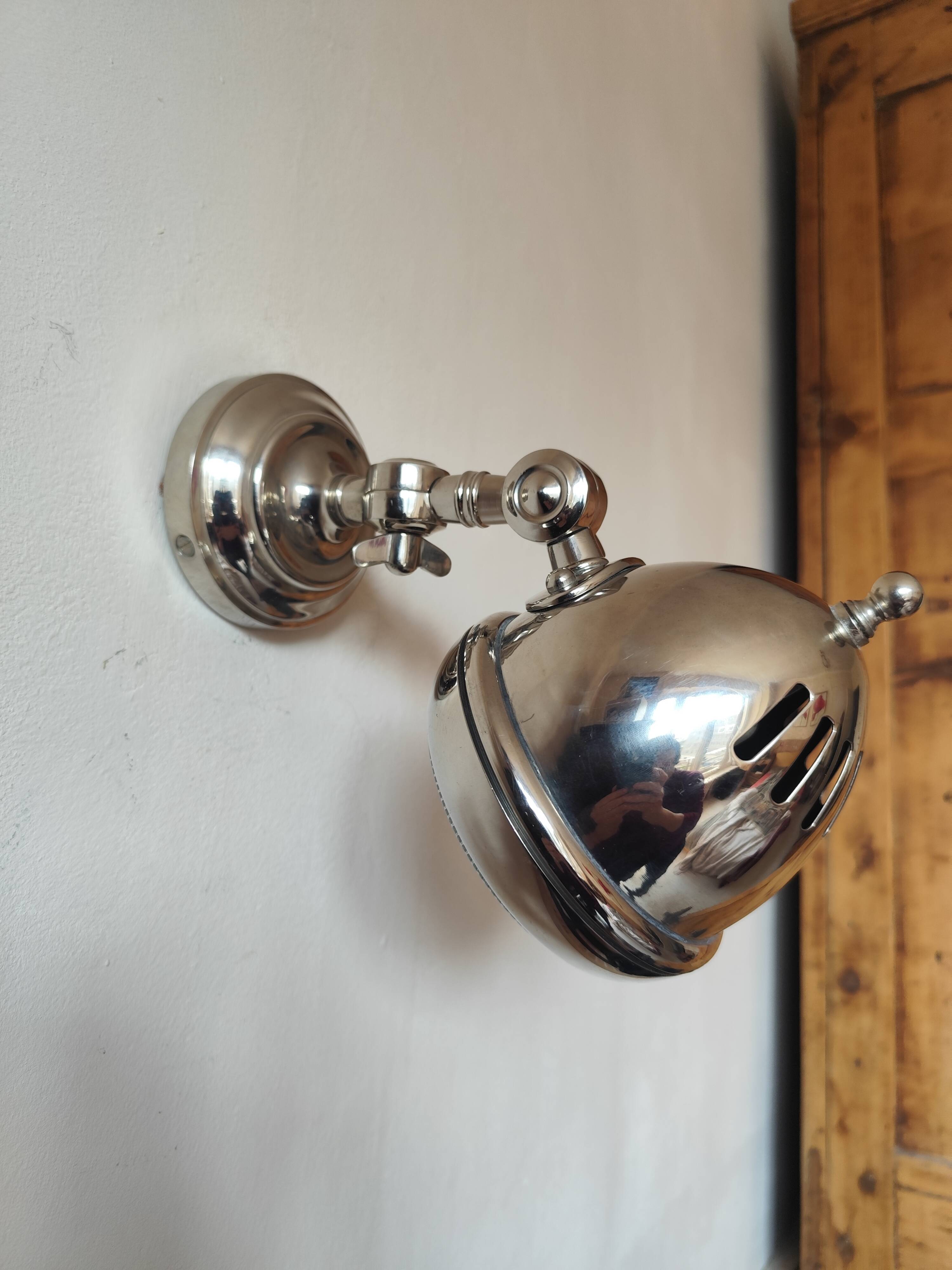 Adjustable brushed metal spotlight - articulated headlight lamp