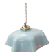 Old suspension lamp opaline blue hexagonal Art Deco 1930 TBE Ø 26.3 cm