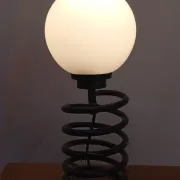 Spring lamp from the 1980s, design by Ingo Maurer.