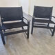 Pair of vintage "safari" style armchairs published by Hyllinge Møbler.