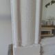 Antique trumeau mirror with pearl grey and powdered white patina