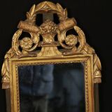 miroir louis XVI, bois doré à la feuille d'or, XVIIIeme siècle