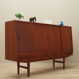 Buffet haut en teck, design danois, années 1960, fabrication : Westergaards Møbelfabrik