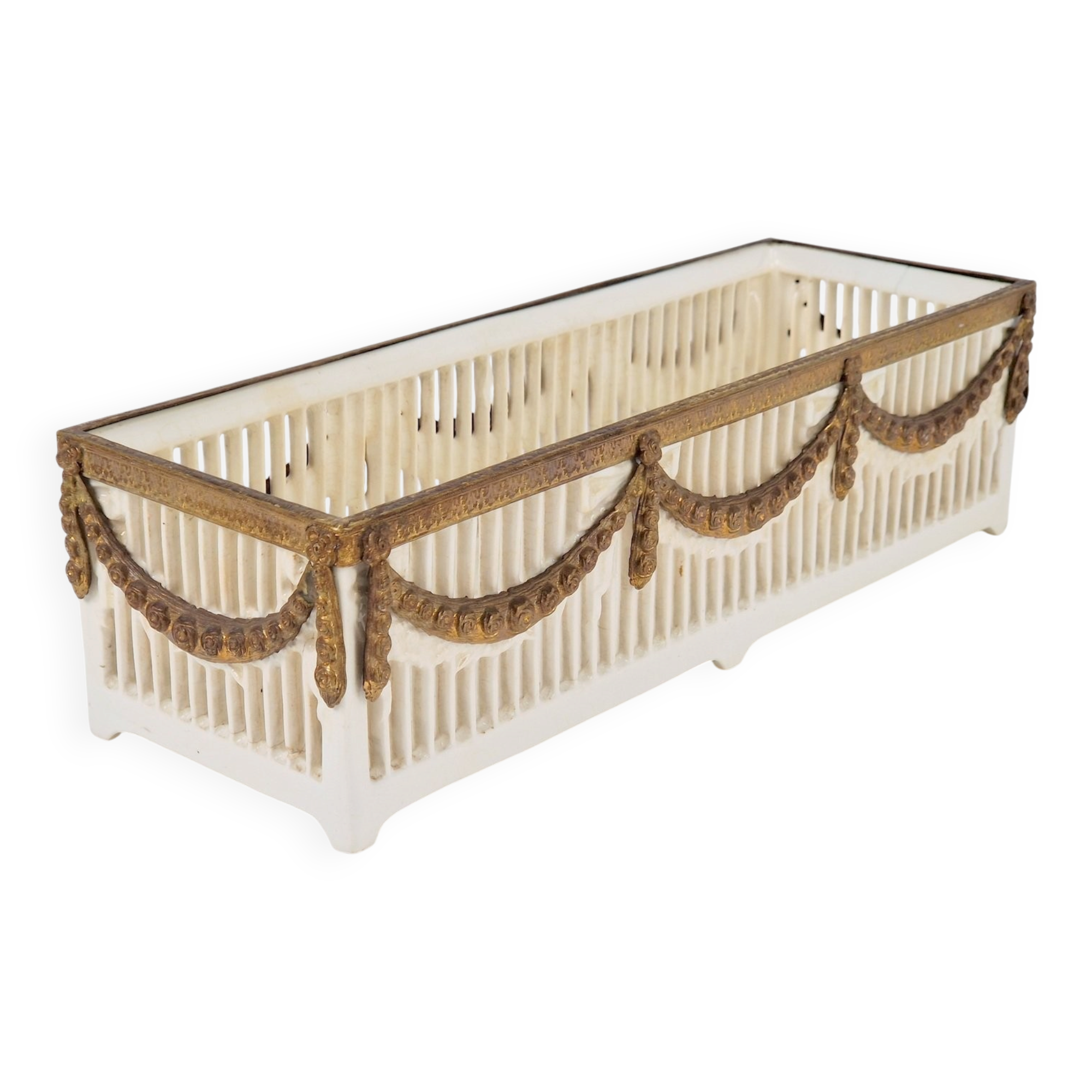 Antique Napoleon III Porcelain Planter with Gilt Bronze Mounts by Max Roesler Rodach, 1920s