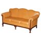 Restored three-seater leather canapé in late Victorian style.