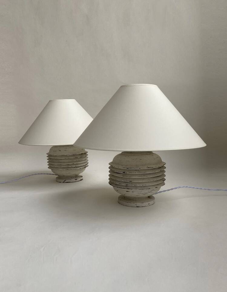 Paire de pieds de lampe 1980 art deco vintage
